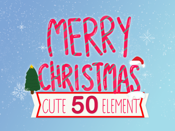 50 Cute Element for Christmas Day Illustrations