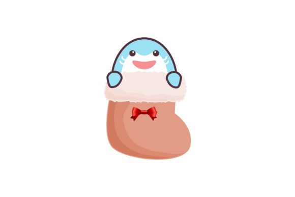 Animal Hiding in Christmas Socks Illustrations