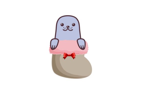 Animal in Christmas Socks Illustrations for Crafting