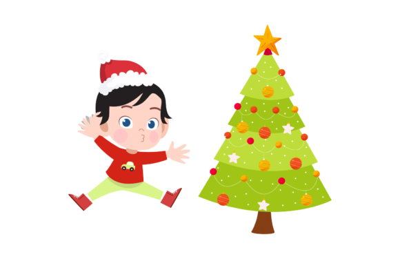 Child Christmas Winter Illustration for Branding and Packaging