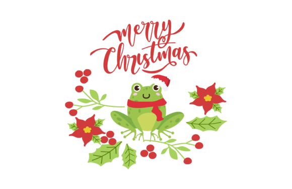 Christmas Animal Frog Illustration for Branding and Packaging