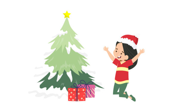 Christmas Child Ornament Illustration for Digital Selling
