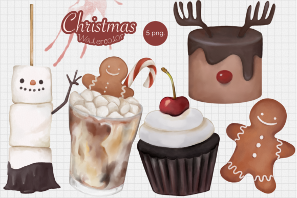 CHRISTMAS DESSERT Watercolor Illustration Review