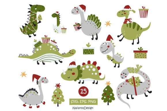 Christmas Dinosaur SVG Illustration Review