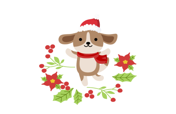 Christmas Dog Animal Illustration for Crafting and Design