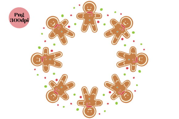 Christmas Frame - Gingerbread Man Illustration for Branding