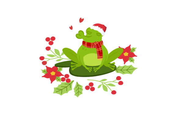 Christmas Frog Illustration for Digital Selling
