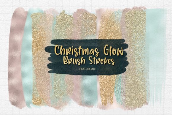 Christmas Glow Brush Strokes Clipart for Illustrations