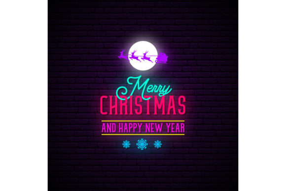 Christmas Neon Sign Illustrations for Local Business Branding