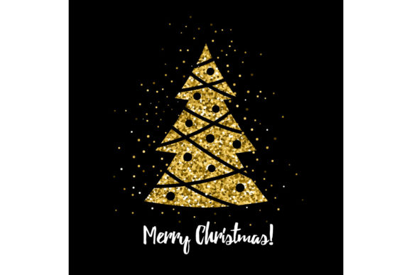 Christmas Tree with Glitter Effect Illustrations