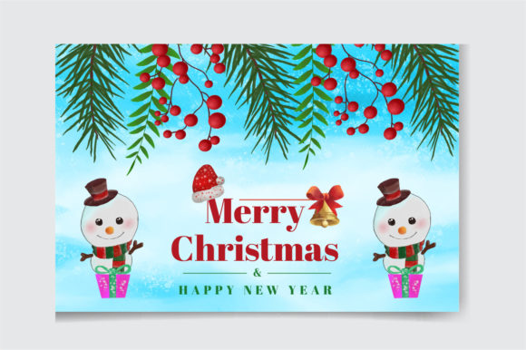 Christmas Watercolor Celebration Clipart for Editorial Design