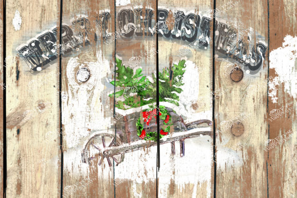 Christmas Wood Background Illustrations