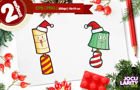 Cute Christmas Desk Lamp Cartoon Vector Illustration