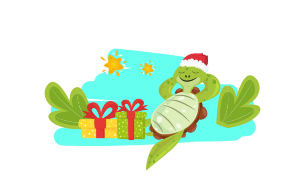 Funny Turtle Christmas Embroidery Design