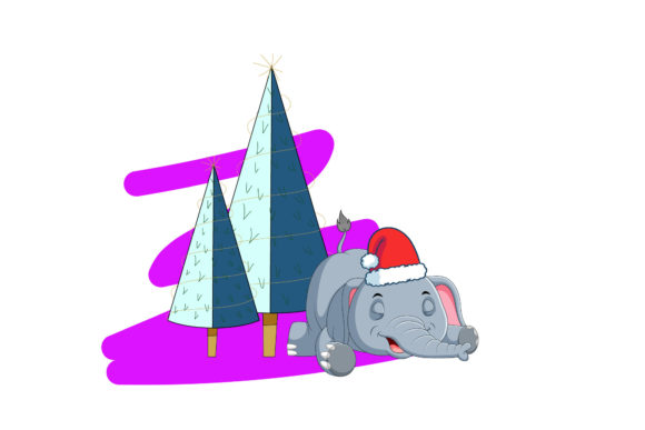 Happy Holiday Christmas Elephant Design Illustrations