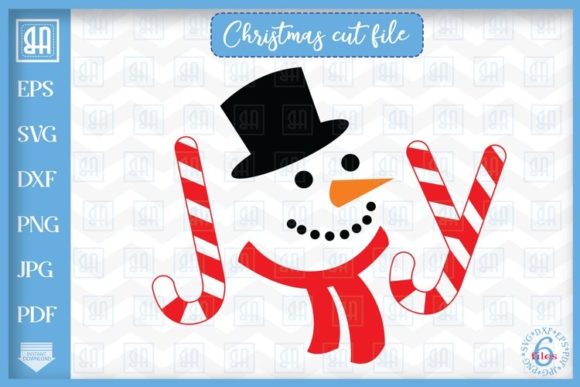 Joy SVG - Snowman SVG for Christmas Illustrations