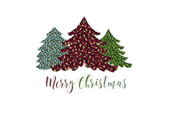 Merry Christmas Leopard Embroidery Design