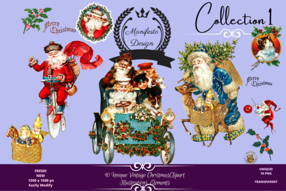 Vintage Christmas Illustration Clipart 1 Review