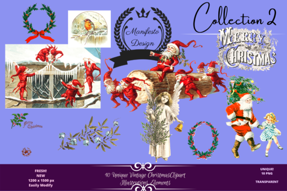 Vintage Christmas Illustration Clipart 2 Review
