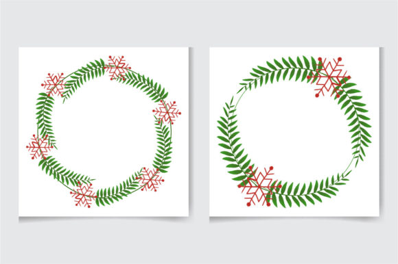 Watercolor Christmas Floral Frame Illustrations