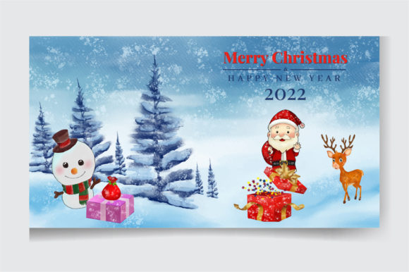Watercolor Christmas Winter Forest Illustrations